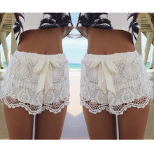 Hot Sale Fashion Drawstring Bow Women Lace Shorts (50169)